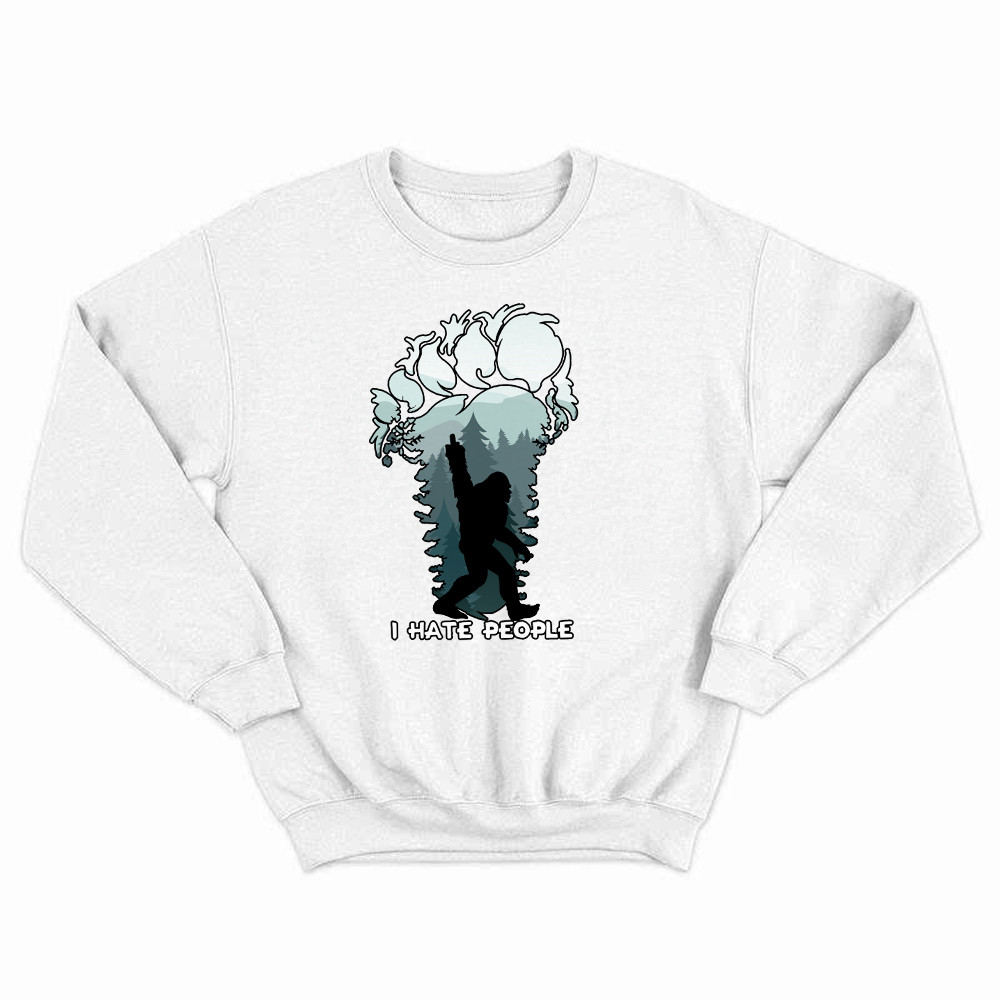 I Hate People Shirt Bigfoot Footprint Graphic Sweatshirt Fun Gift For Friend Rivonaprint