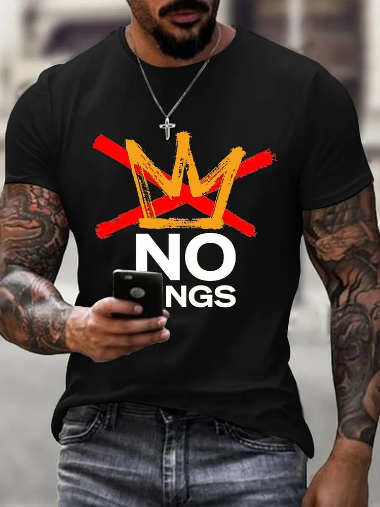 No Kings T-Shirt Black Anti Fascist No Kings Protest Merch Gifts For Brother Rivonaprint