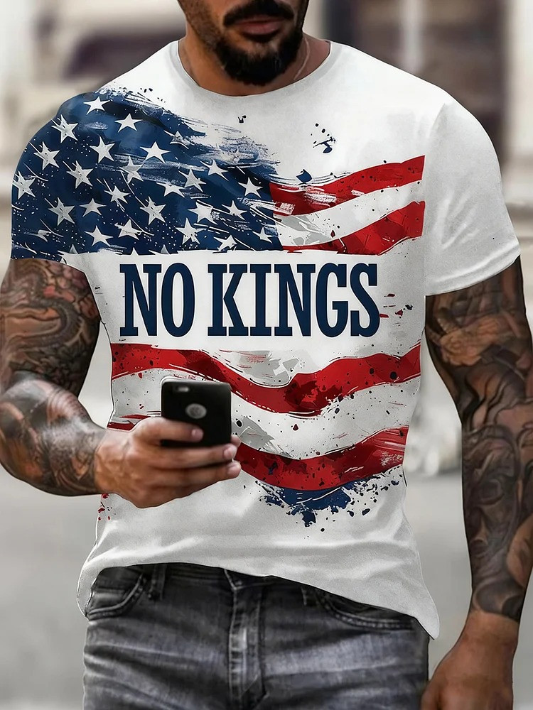 No Kings T-Shirt No Kings In USA Anti Fascist Protest Merch Gifts For Men Rivonaprint
