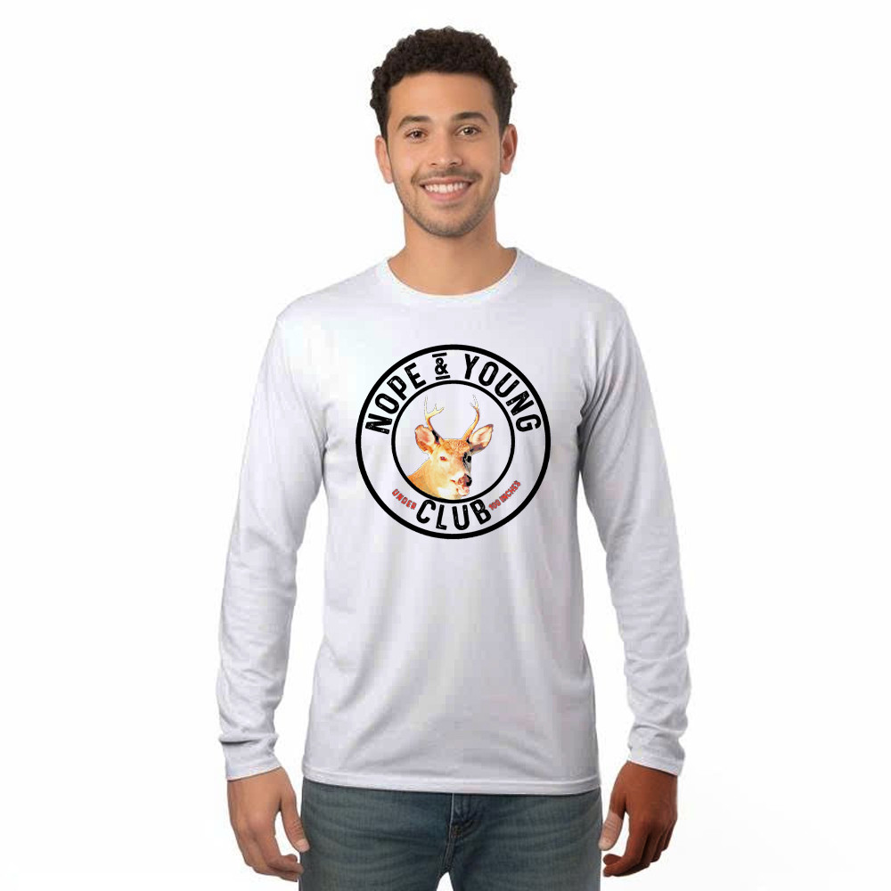 Nope And Young Under Club 100 Inches Long Sleeve Shirt Deer Hunting Shirts Deer Hunter Gifts Rivonaprint