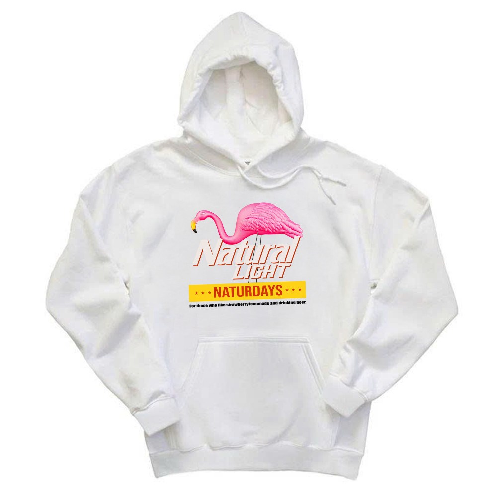 Pink Flamingo Natural Light Naturdays Hoodie Funny Sayings Flamingo Shirt Mens Womens Rivonaprint