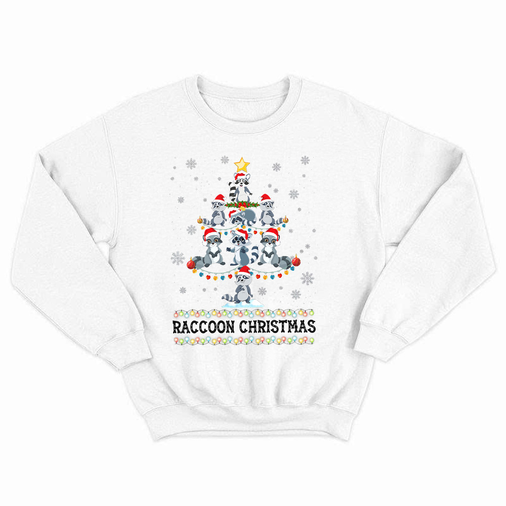 Raccoon Christmas Tree Shirt Racoon Fun Holiday Sweatshirt Xmas Gift Ideas For Her Rivonaprint