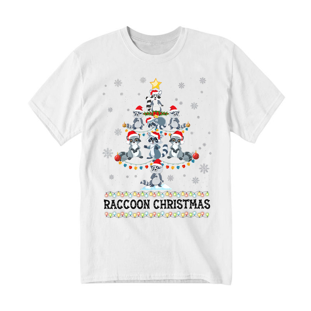 Raccoon Christmas Tree Shirt Racoon Fun Holiday T Shirt Xmas Gift Ideas For Her Rivonaprint