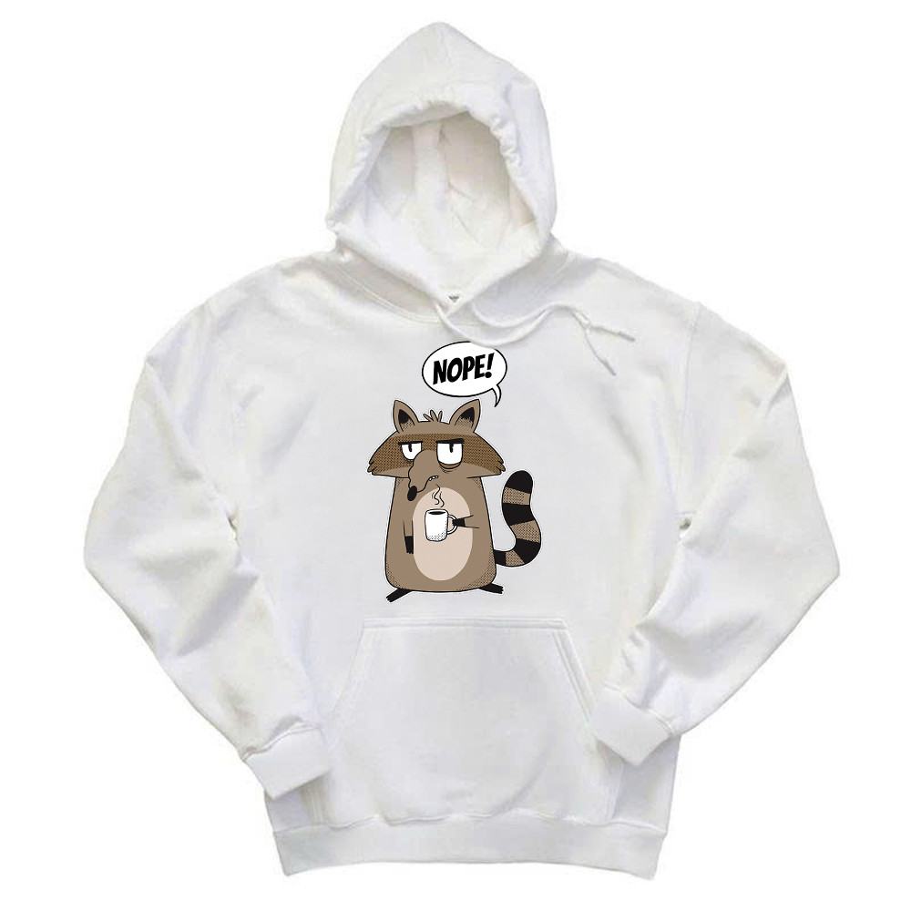 Racoon Morning Coffee Nope Hoodie Hilarious Funny Racoon Shirt Graphic Tee Rivonaprint