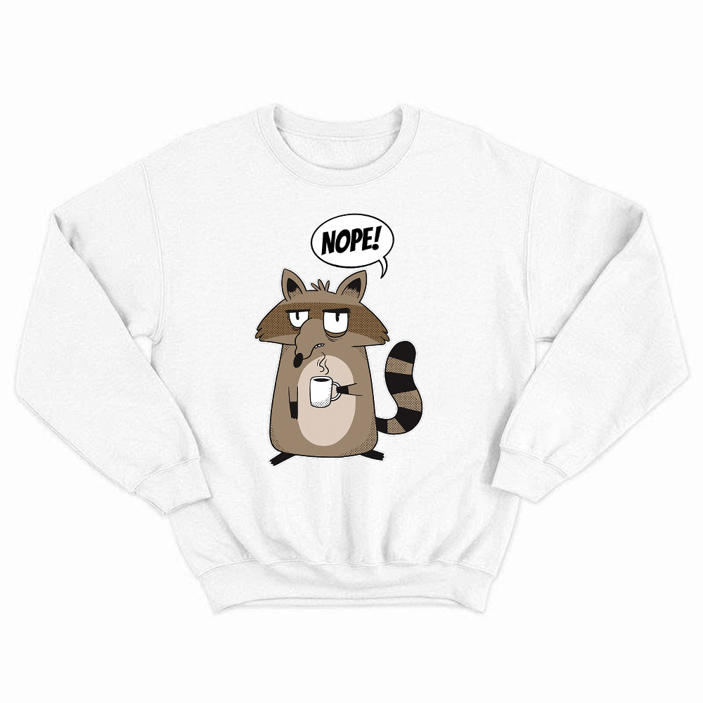 Racoon Morning Coffee Nope Sweatshirt Hilarious Funny Racoon Shirt Graphic Tee Rivonaprint