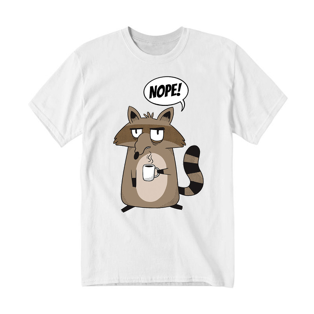 Racoon Morning Coffee Nope T Shirt Hilarious Funny Racoon Shirt Graphic Tee Rivonaprint