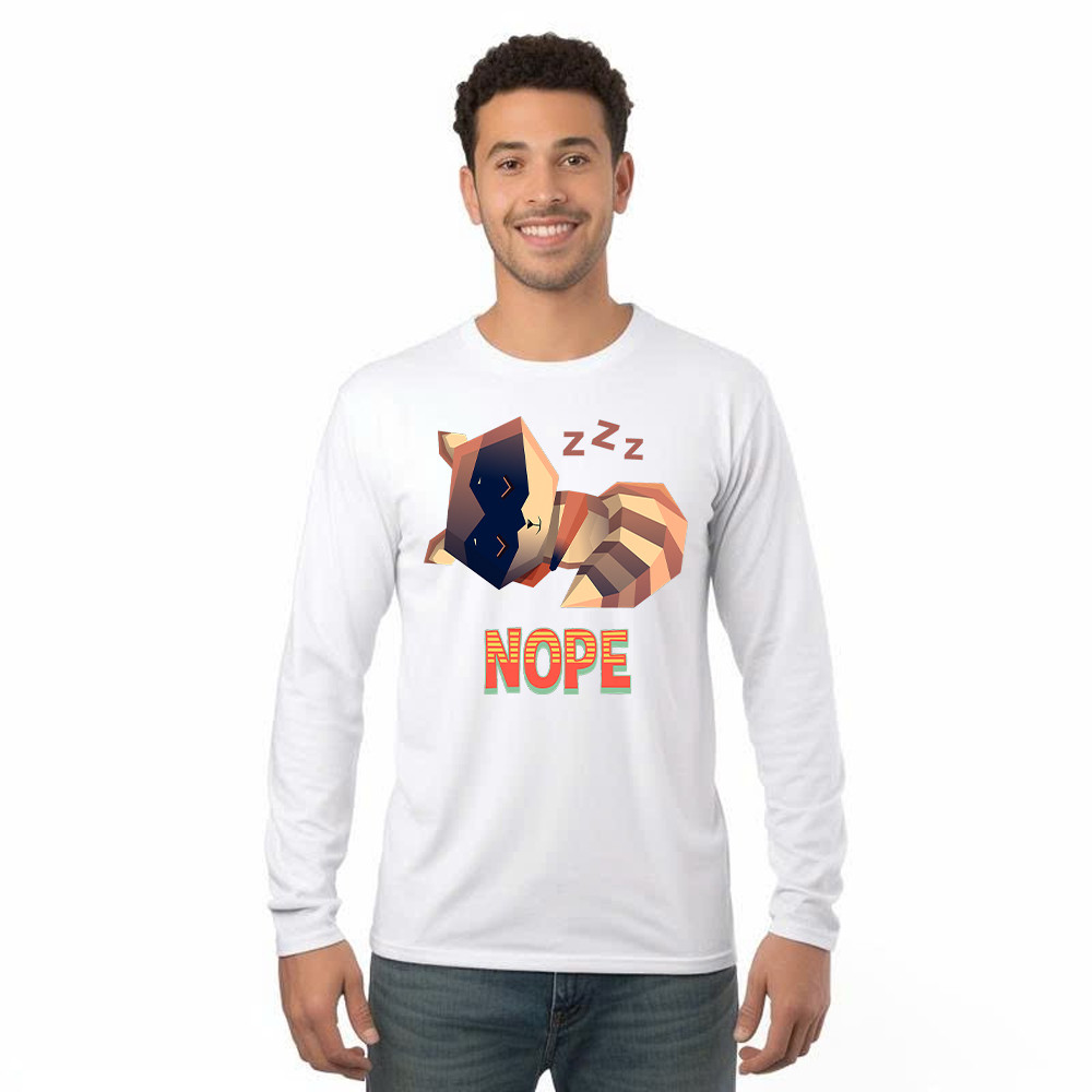Racoon Sleeping Nope Long Sleeve Shirt Funny Raccoon Shirt Related Themed Gifts Rivonaprint