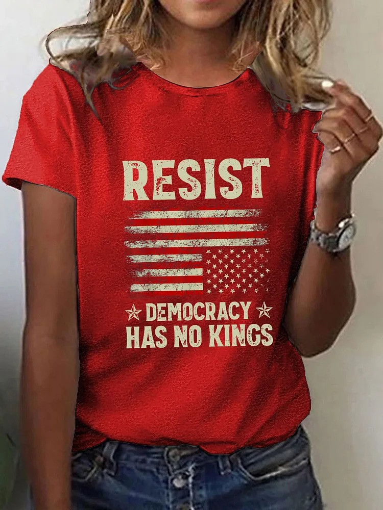 Resist Democracy Has No Kings Shirt No Kings Protest Merch Democrats Gifts For Women Rivonaprint