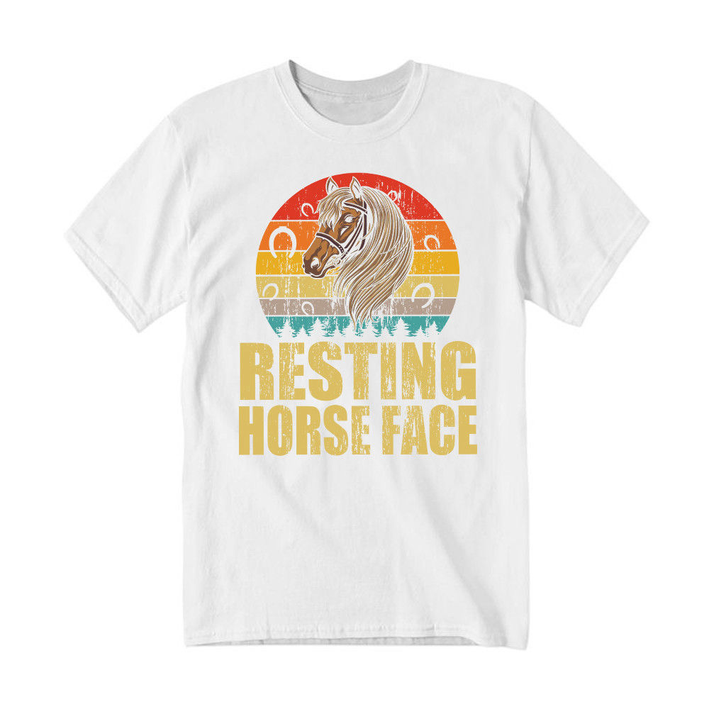 Resting Horse Face Shirt Funny Resting Mare Face Vintage T-Shirt Designs Gifts For Horse Lovers Rivonaprint