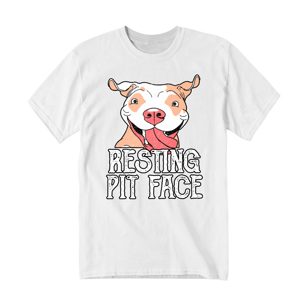 Resting Pit Face Shirt Funny Pitbull Graphic T-Shirt Gifts For Dog Owners Rivonaprint