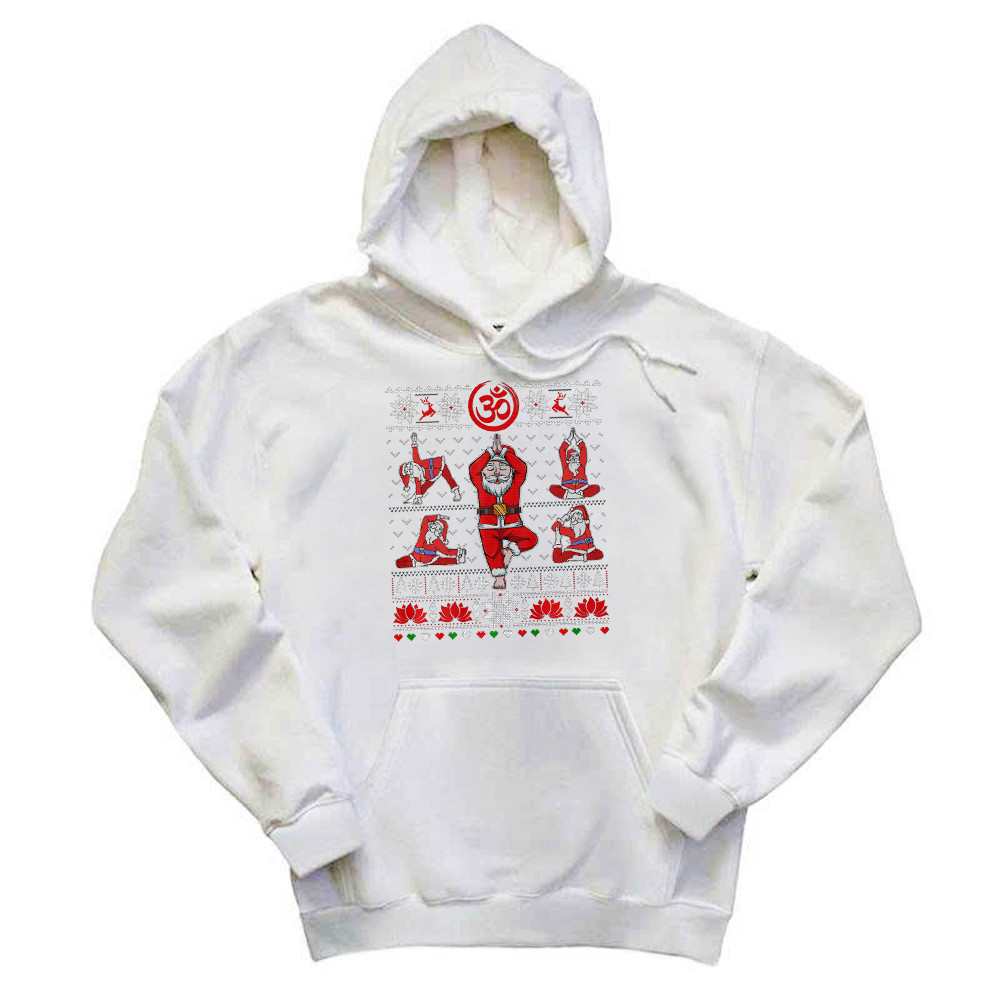 Santa Claus Meditation Yoga Pose Christmas Hoodie Xmas Funny Santa Shirt Yogis Gift Rivonaprint