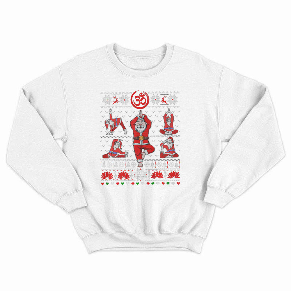 Santa Claus Meditation Yoga Pose Christmas Sweatshirt Xmas Funny Santa Shirt Yogis Gift Rivonaprint