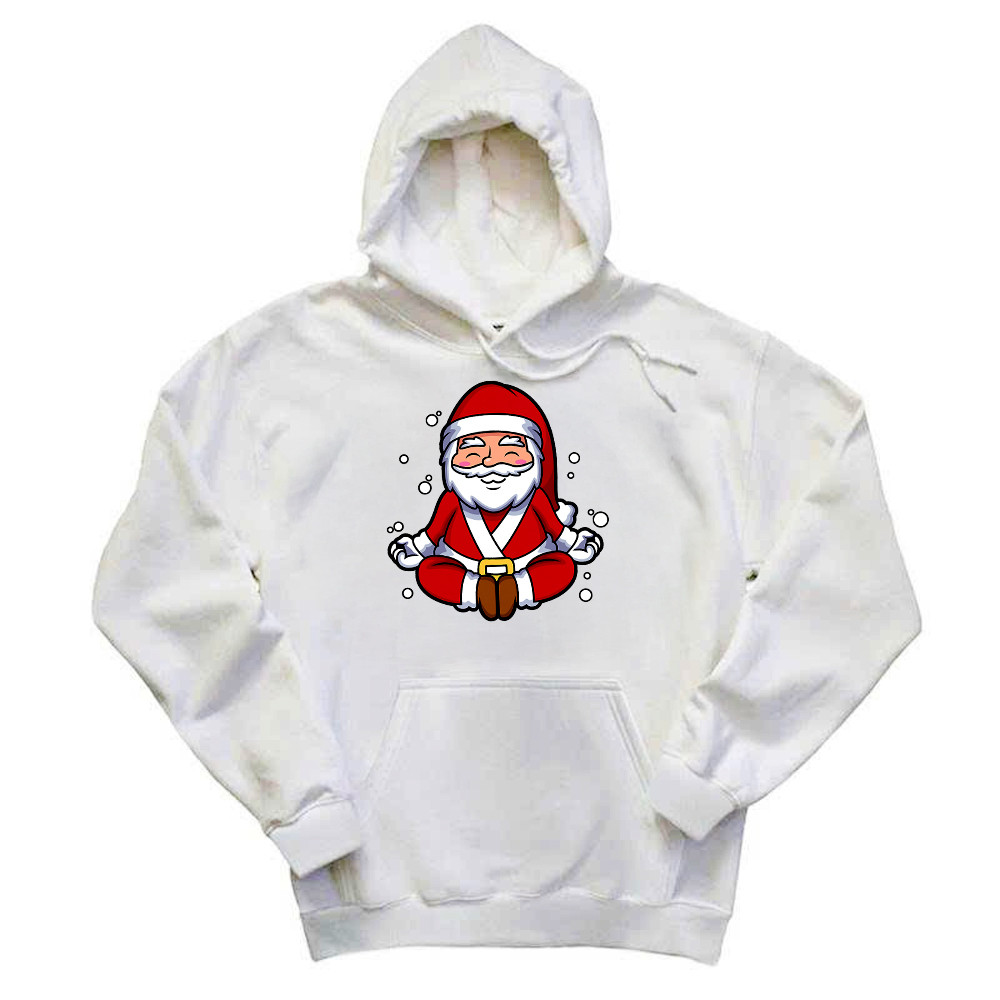 Santa Doing Yoga Meditate Hoodie Christmas Funny Santa Claus Shirts Rivonaprint