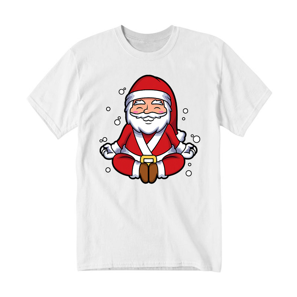 Santa Doing Yoga Meditate T-Shirt Christmas Funny Santa Claus Shirts Rivonaprint