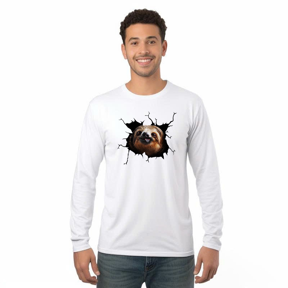 Sloth Came Out Shirt Sloth Long Sleeve Shirt Cute Graphic Unisex Gift For Brothers Idea Rivonaprint