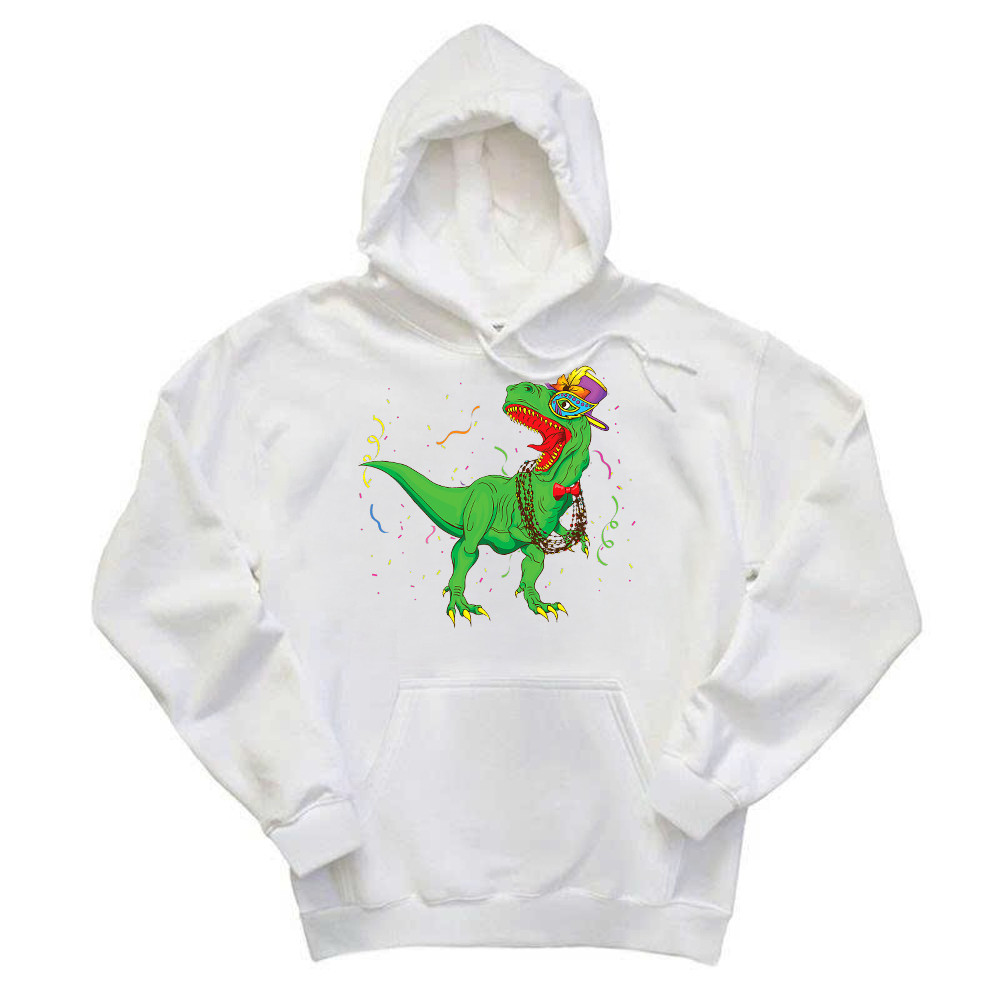 T-Rex Mardi Gras Shirt Dinosaur Lovers Party Hoodie Mardi Gras Themed Gifts Rivonaprint