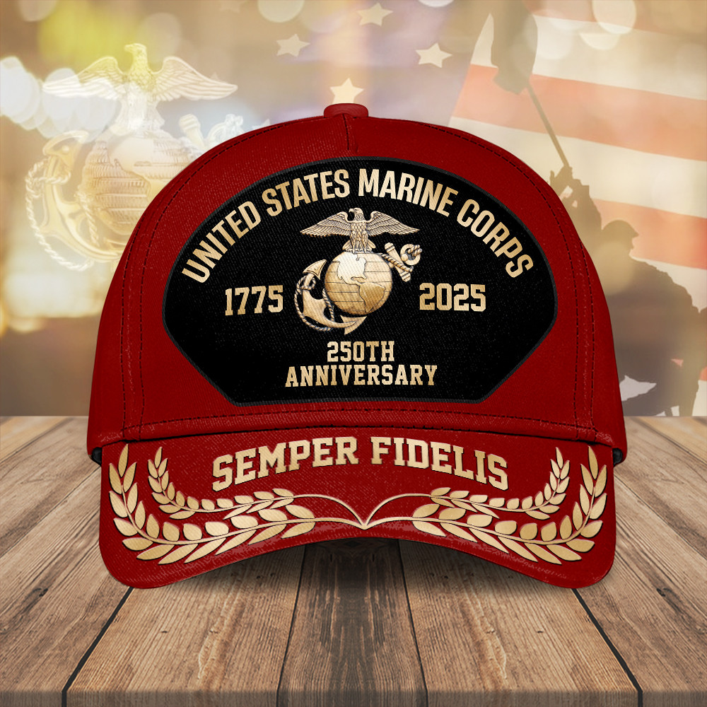 United States Marine Corps 250th Anniversary Hat Semper Fidelis USMC Merch Gifts Rivonaprint
