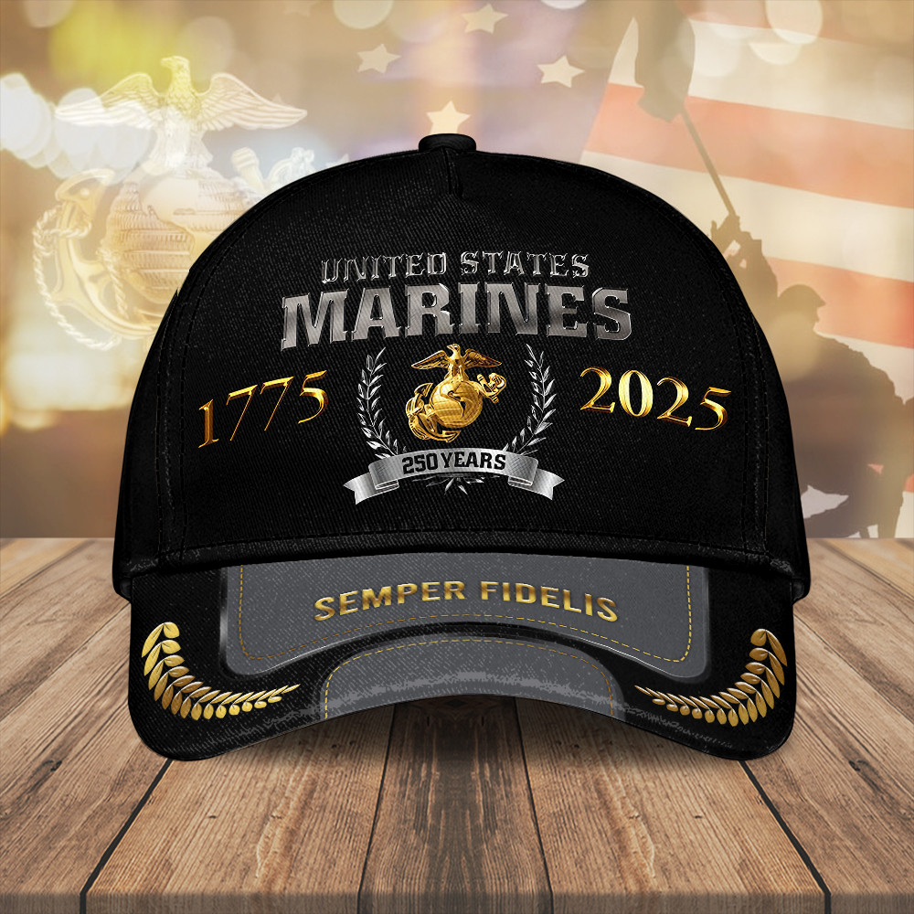 United States Marines 250 Years Anniversary Hat Semper Fidelis USMC Merch Patriotic Gifts Rivonaprint