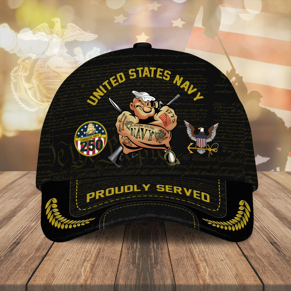 United States Navy Proudly Served Hat US Navy Merch Patriotic Gifts For Him Rivonaprint