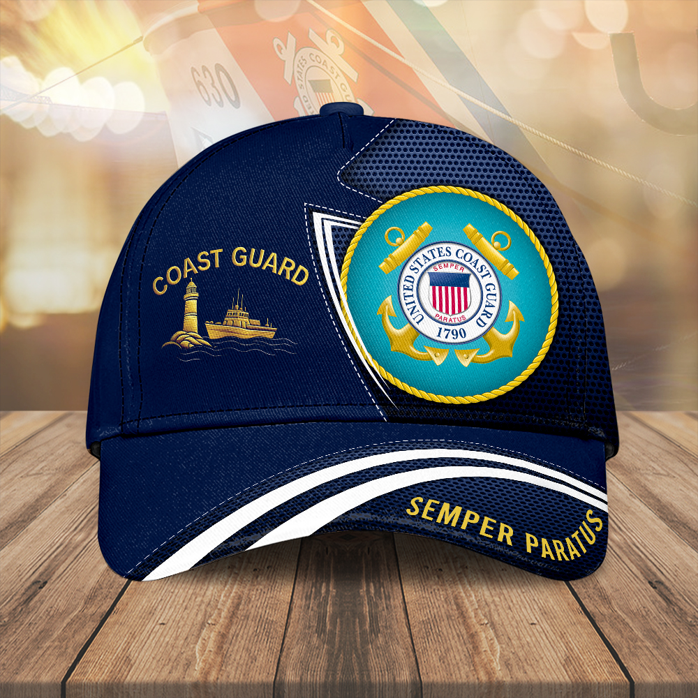 US Coast Guard Hat Semper Paratus Ball Cap Military Merch Patriotic Gift Ideas Rivonaprint