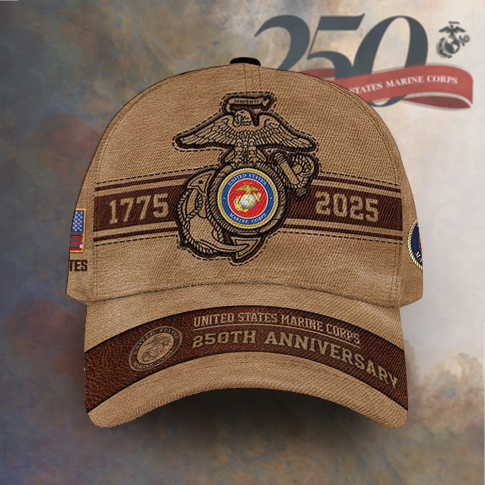 US Marine Corps 250th Anniversary Hat USMC Merch Gifts For Military Veterans Rivonaprint