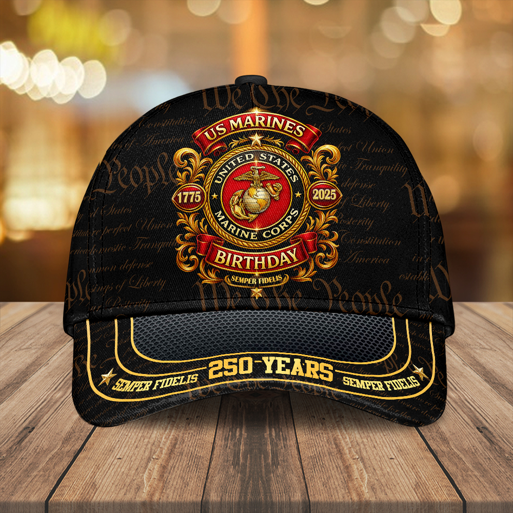 US Marines 250 Years Birthday Hat We The People Semper Fidelis Merch Gifts For Marine Veteran Rivonaprint