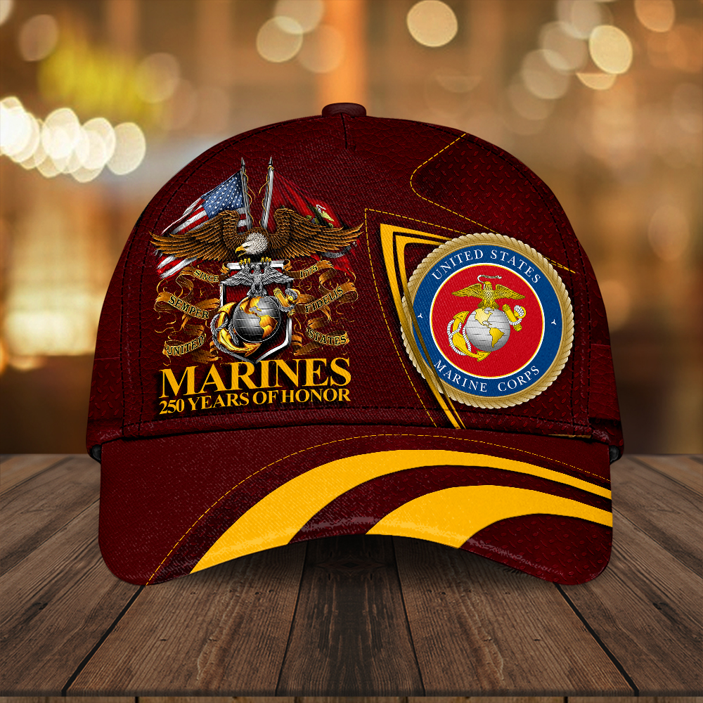 US Marines 250 Years Of Honor Hat Marine Corps USMC Merch Patriotic Gifts For Dad Rivonaprint