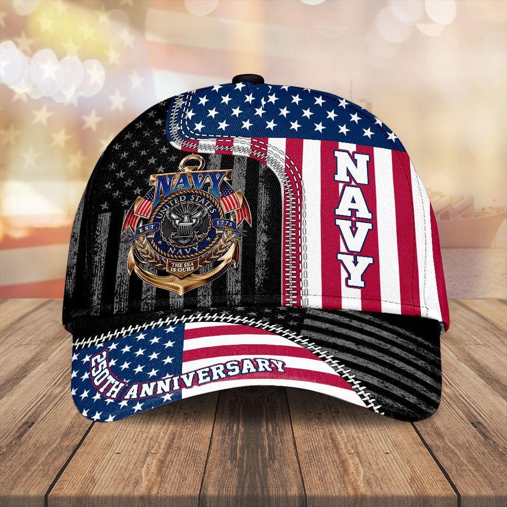 US Navy 250th Anniversary Hat The Sea Is Our Ball Cap USN Merch Patriotic Gift Items Rivonaprint