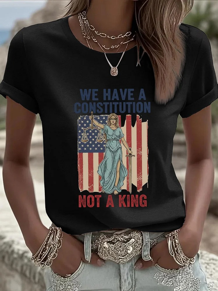 We Have A Constitution Not A King T-Shirt No Kings Protest Merch Gifts For Her Rivonaprint