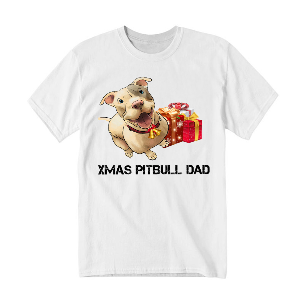 Xmas Pitbull Dad Shirt Funny Pitbull T-Shirt Christmas Gifts For Dog Lovers Rivonaprint