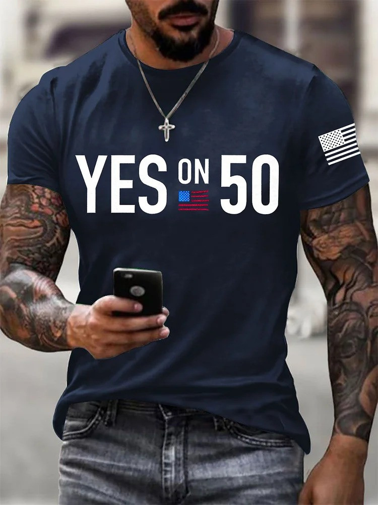 Yes On 50 T-Shirt No Kings Merch Political Protest Apparel Patriotic Gifts Rivonaprint