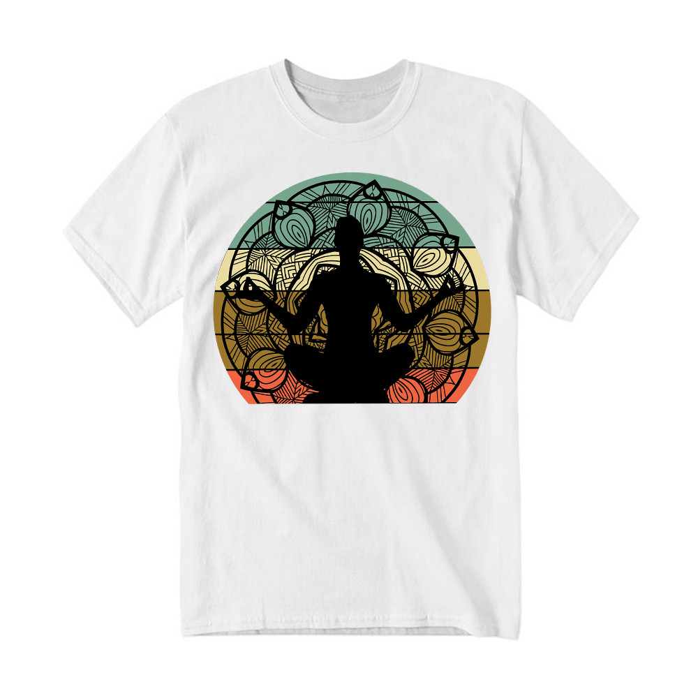 Yoga Mandala Meditation Bikram Hot Vintage T-Shirt Mens Yoga Shirt Gift For Him Rivonaprint