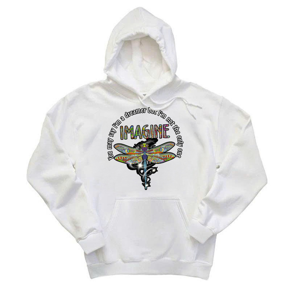 You May I'm A Dreamer But I'm Not The Only One Shirt Pattern Art Dragonfly Hoodie Men Women Rivonaprint