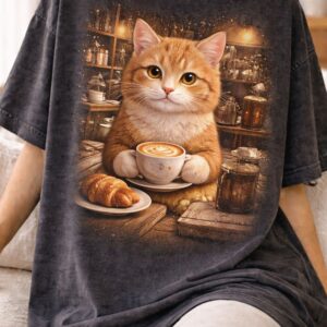 Cozy cat coffee shop vibes