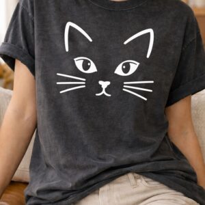 Minimalist cat design on shirt