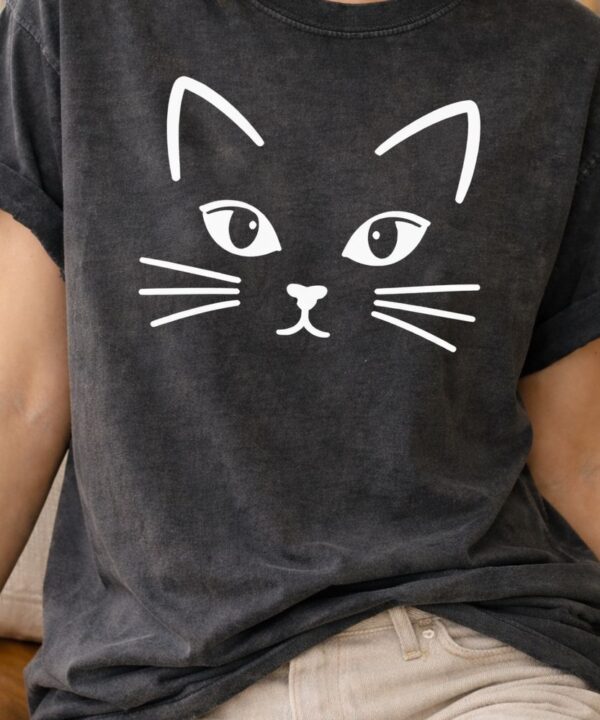 Minimalist cat design on shirt