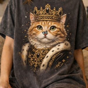 Regal cat in gold and black