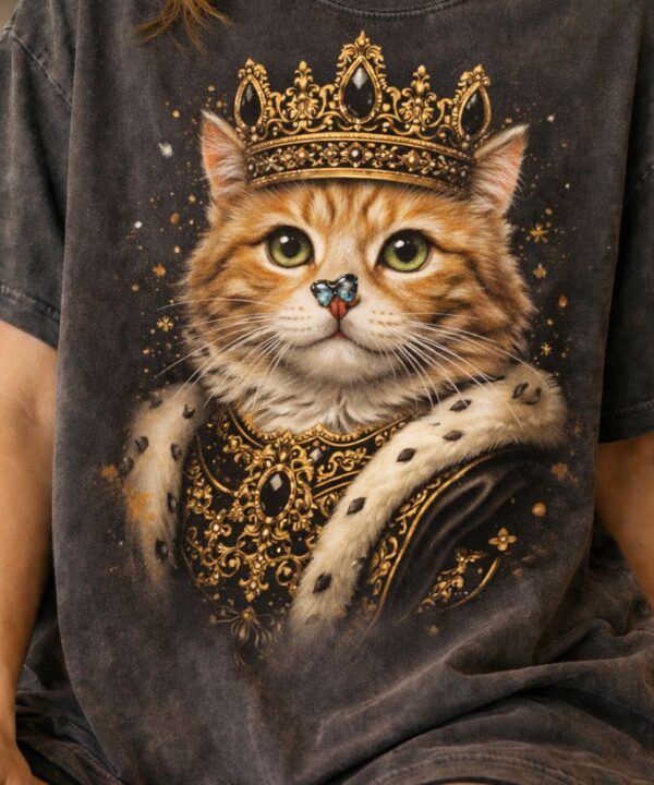 Regal cat in gold and black