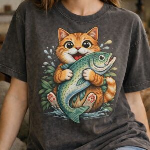 Vintage tee with a quirky cat
